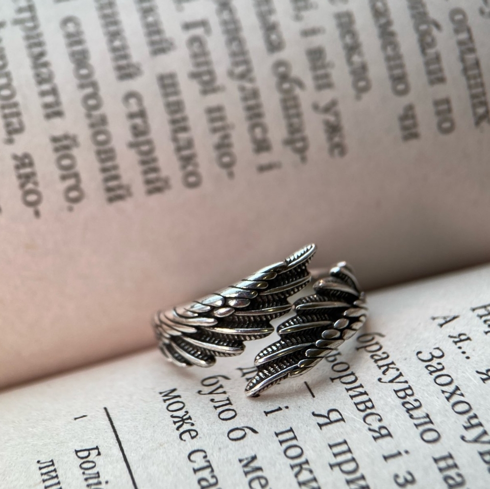 NEW Carved Angel Wing Wrap Ring | 925 Sterling Silver - Picture 8 of 10